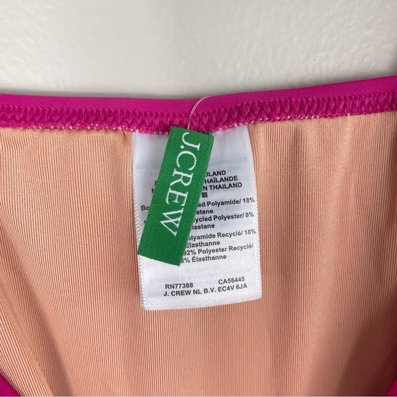 J Crew Ruched Plunge One Piece Swimsuit Pink Womens 14 Stretch V-Neck - Picture 7 of 13